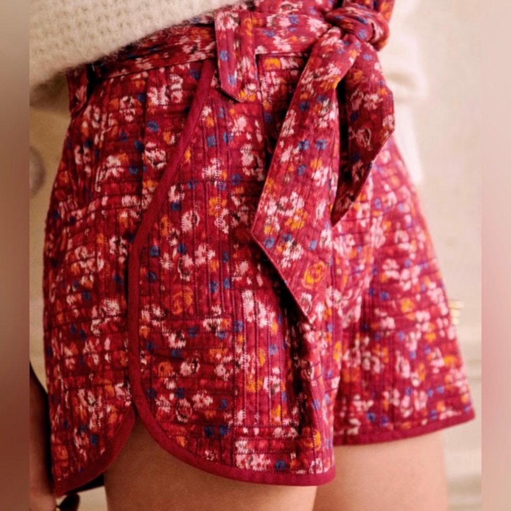 Sezane Womens Island Pondicherry Shorts Minimalist Vacation Floral Size 2